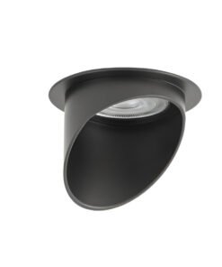 Alternative view of GU10 Recessed design fixture cylinder sand black with lamp holder