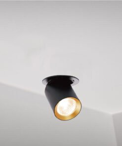 Alternative view of GU10 Recessed spotlight fixture cylinder sand black and gold rotatable
