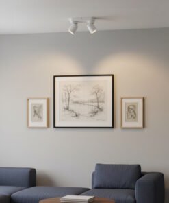 Alternative view of GU10 Surface-mounted spotlight fixture double cylinder sand white rotatable