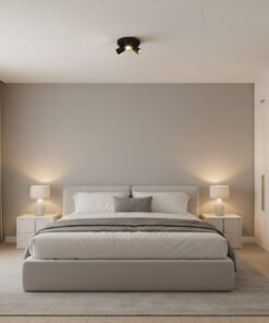 Alternative view of Round GU10 Surface-mounted spotlight fixture triple cylinder sand black and gold rotatable