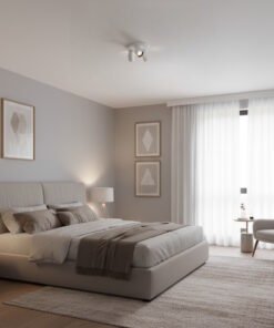 Alternative view of Round GU10 Surface-mounted spotlight fixture triple cylinder sand white and black rotatable