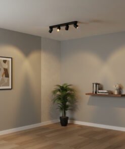 Alternative view of GU10 Surface-mounted spotlight fixture 4 cylinder sand black and gold rotatable