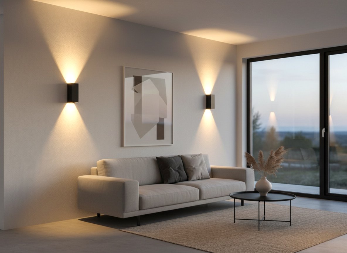 12W LED Sand Black Wall lamp Rectangular Duo light 3000K Waterproof - Image 4