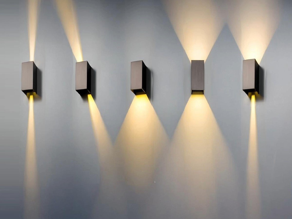 12W LED Sand Black Wall lamp Rectangular Duo light 3000K Waterproof - Image 6