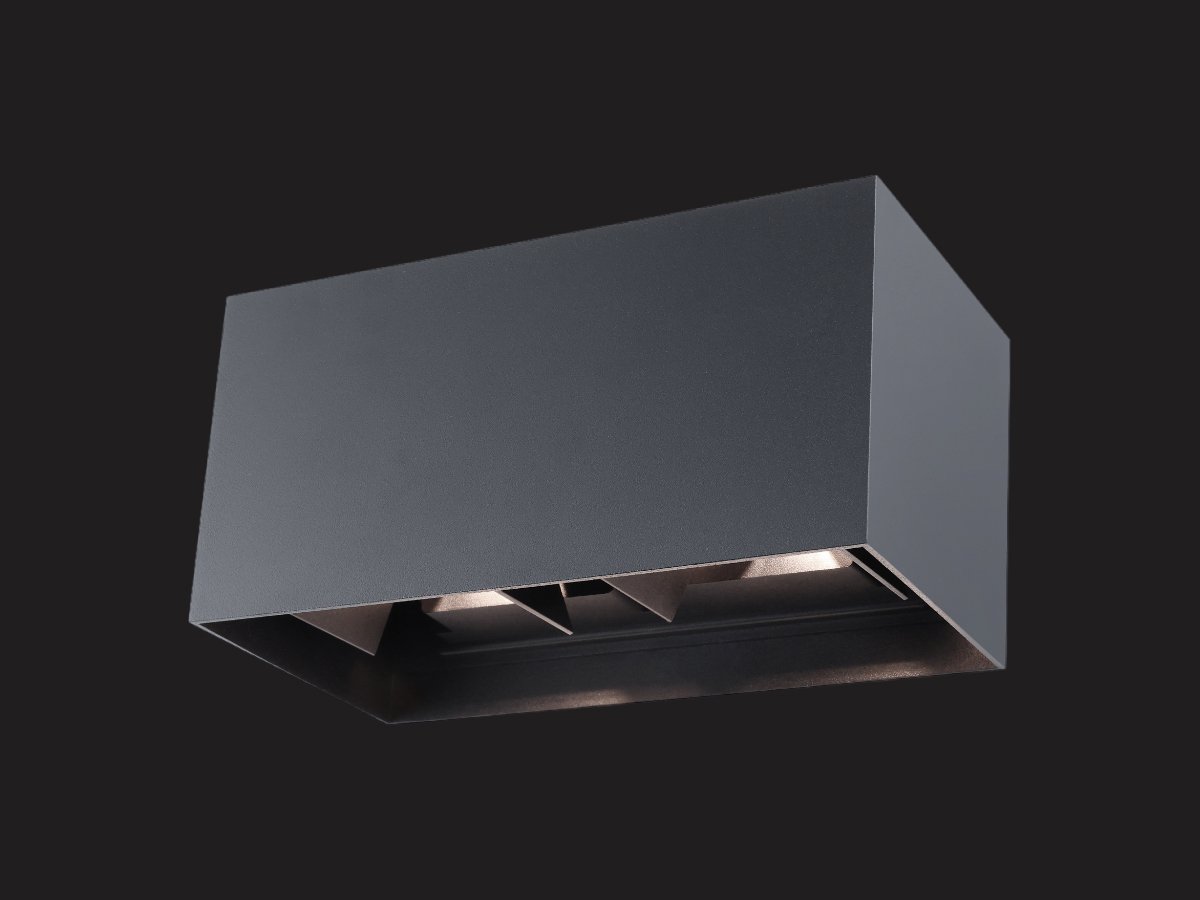 12W LED Sand Black Wall lamp Rectangular Double Duo light 3000K Waterproof - Image 5