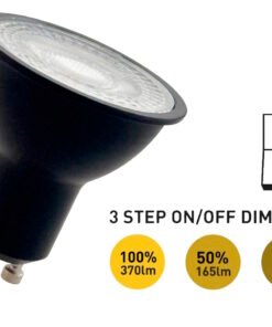 4.9W GU10 LED Spot 3 Steps On/Off dimming with lens 3000K black