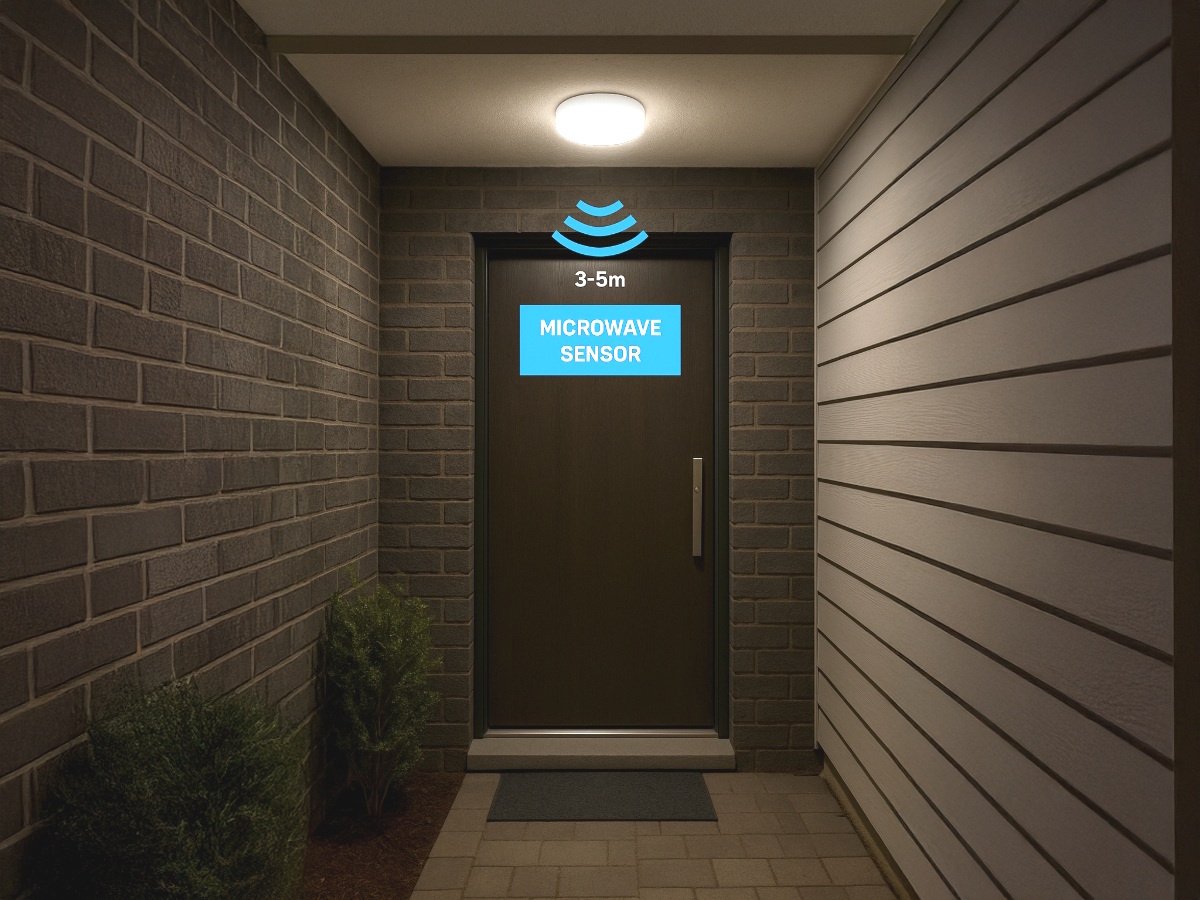 12W 4000K Surface-mounted LED Panels waterproof fire-resistant with microwave sensor - Image 2