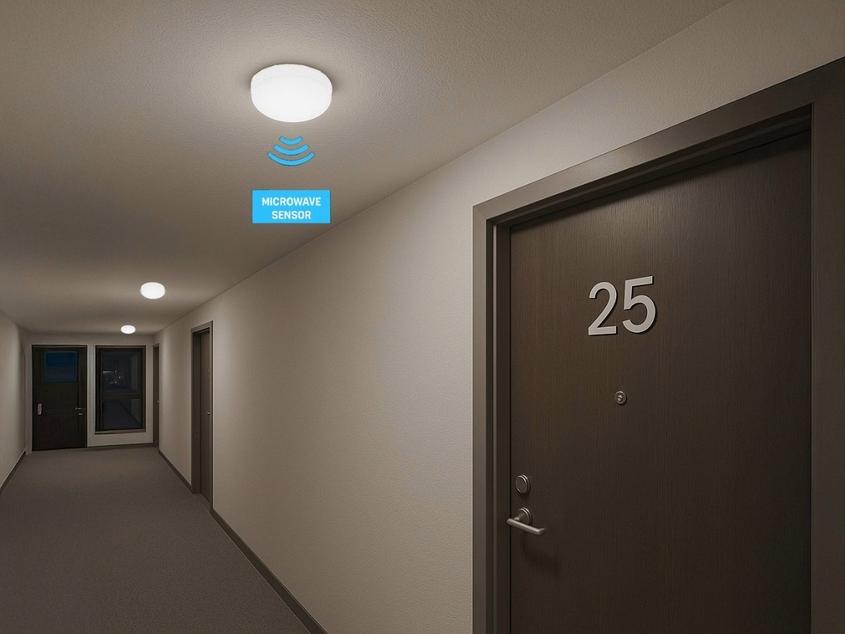 12W 4000K Surface-mounted LED Panels waterproof fire-resistant with microwave sensor - Image 3