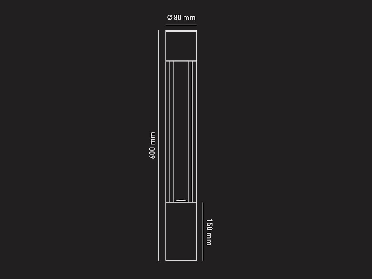 Outdoor Bollard Light GU10 Sand Black Waterproof - Image 7