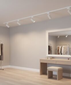 Alternative view of 18W 4000K LED Track Light cylinder sand white rotatable