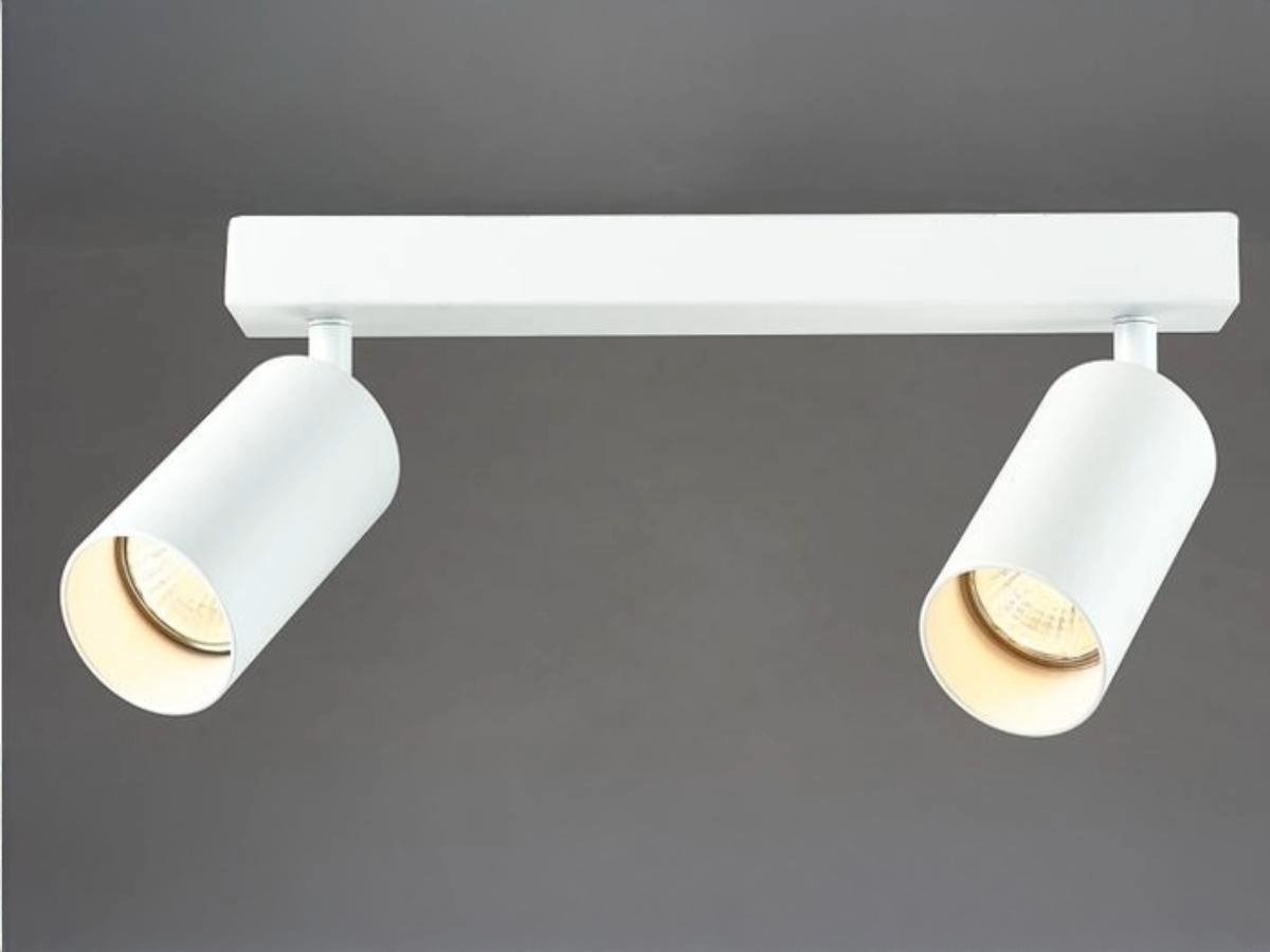 GU10 Opbouwspot Armatuur dubbel cilinder wit draaibaar - Image 2