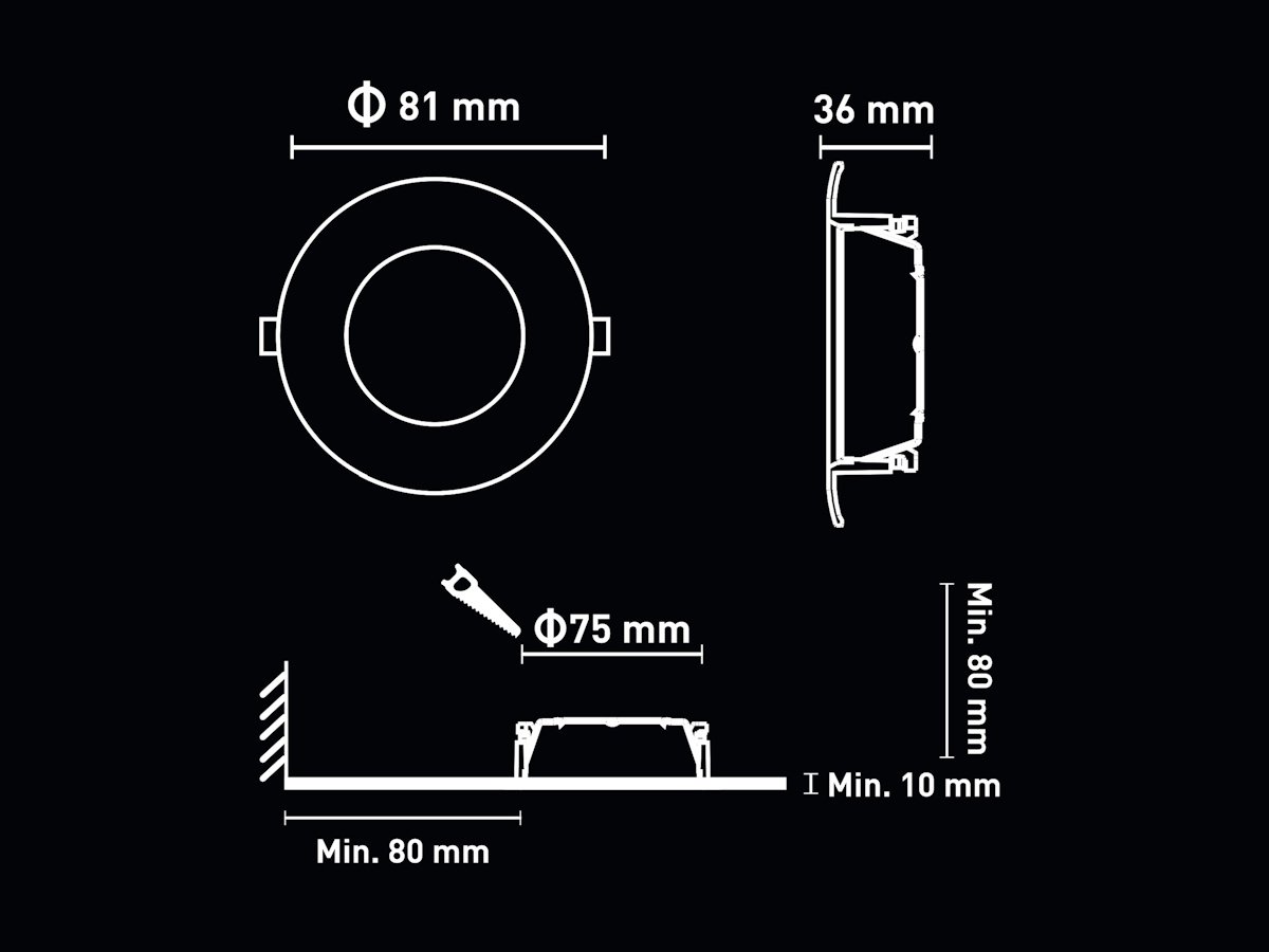 GU10 Inbouw armatuur zwart met lamphouder - Image 10
