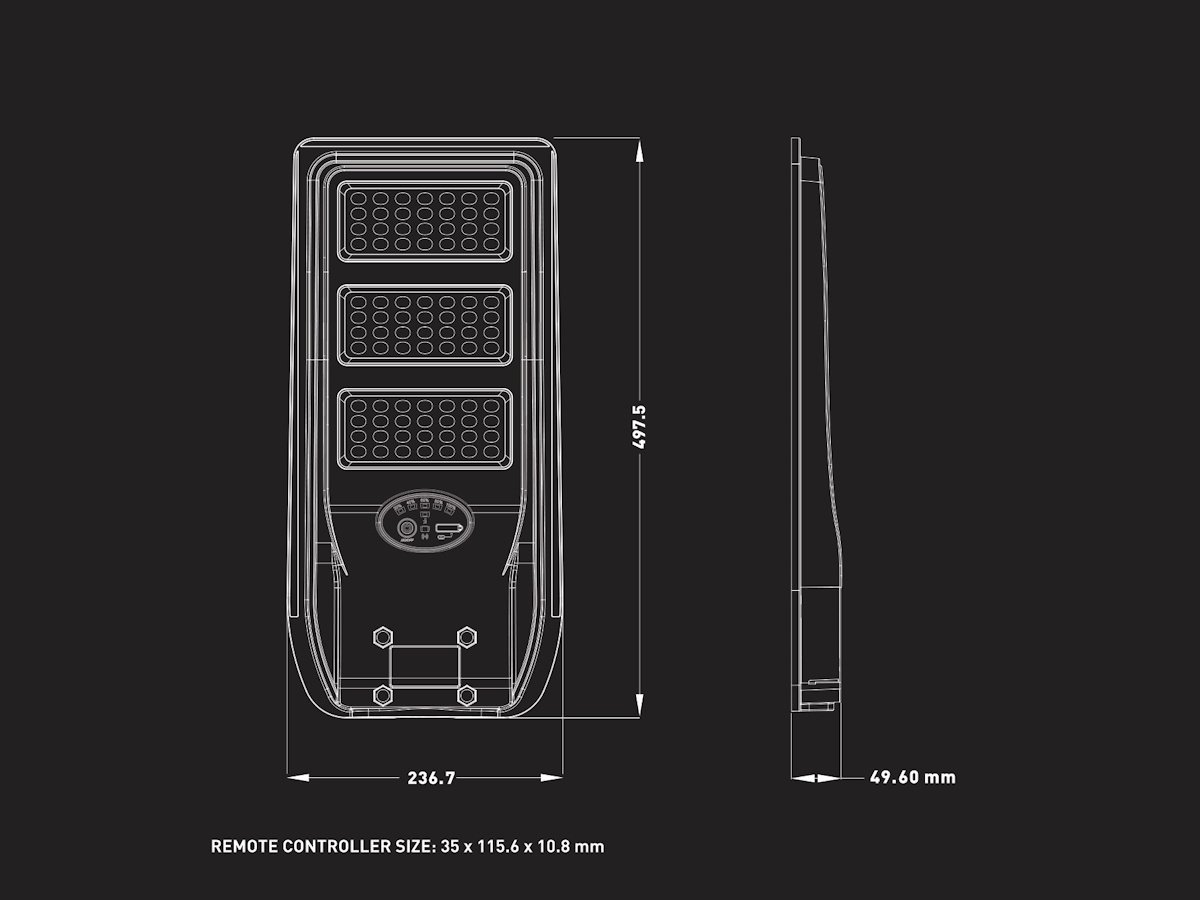 Solar 5000K 1500lm LED Straatverlichting met Remote - Image 6