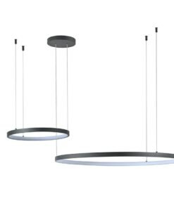 Alternative view of Orien Design Pendant Lamp Sand Black 80cm & 40cm Duo Ring 50W LED CCT 3 Colors & 3 Step Dimming