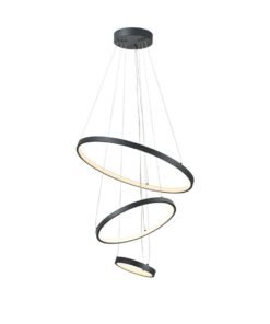 Orien Design Pendant Lamp Sand Black 20cm, 40cm, and 60cm Trio Ring 50W LED CCT 3 Colors & 3 Step Dimming