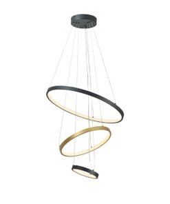 Orien Design Pendant Lamp Sand Black and Gold 20cm & 40cm & 60cm Trio Ring 50W LED CCT 3 Colors & 3 Step Dimming