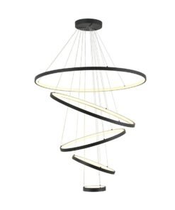 Orien Design Pendant Lamp Sand Black 20cm&40cm&60cm&80cm&100cm 5 Ring 160W LED CCT 3 Color