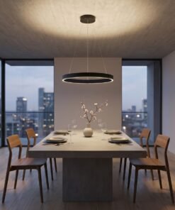 Alternative view of Duora Design Pendant Lamp Black 60cm 40W LED CCT 3 Colors & 3 Step Dimming