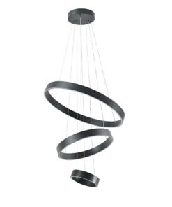Duora Design Pendant Lamp Sand Black 20cm & 40cm & 60cm Trio Ring 60W LED CCT 3 Colors & 3 Step Dimming