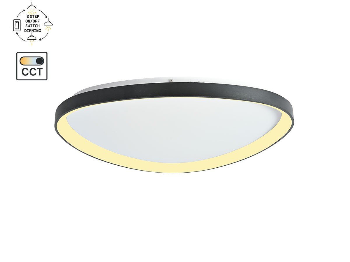 Auren Design Ceiling Lamp Black 62cm 50W LED CCT 3 Colors & 3 Step Dimming