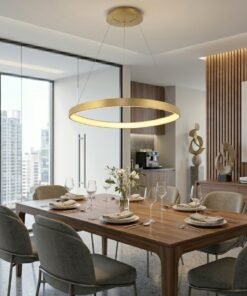 Alternative view of Auren Design Pendant Lamp Gold 62cm 50W LED CCT 3 Colors & 3 Step Dimming
