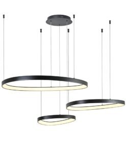 Auren Design Pendant Lamp Black 42cm & 62cm & 82cm Trio Ring 160W LED CCT 3 Color