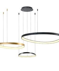 Auren Design Pendant Lamp Black and Gold 42cm&62cm&82cm Trio Ring 160W LED CCT 3 Color