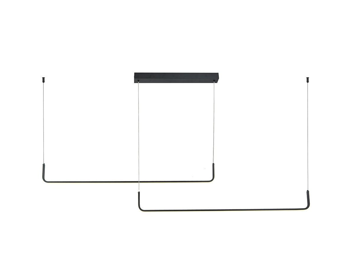 Alura Linear Pendant Lamp Sand Black 100cm & 100cm Duo Line 40W LED CCT 3 Colors & 3 Step Dimming