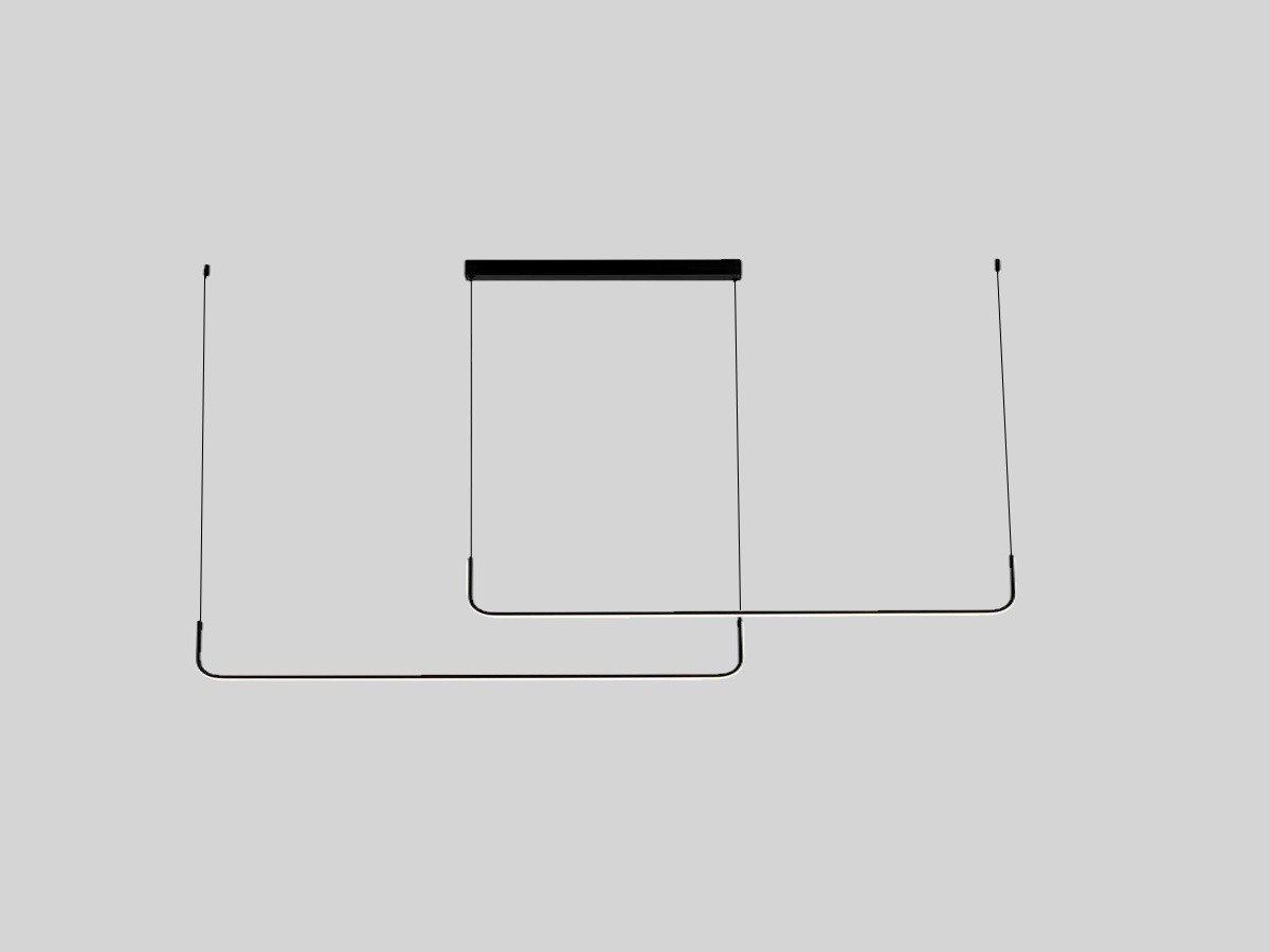 Alura Linear Pendant Lamp Sand Black 100cm & 100cm Duo Line 40W LED CCT 3 Colors & 3 Step Dimming - Image 2