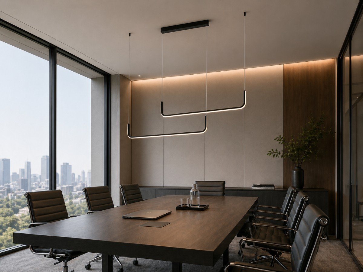 Alura Linear Pendant Lamp Sand Black 100cm & 100cm Duo Line 40W LED CCT 3 Colors & 3 Step Dimming - Image 5