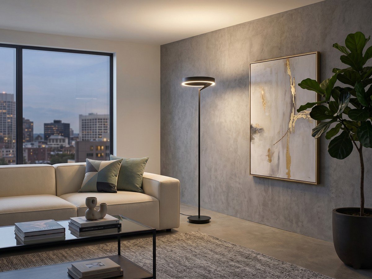 Arcao Design Floor Lamp Black 35cm 22W LED CCT 3 Color Dimmable - Image 3